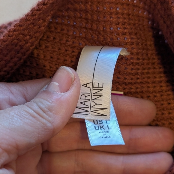 Marla Wynne Mock Neck Sweater 3/4 length sleevesSize L - Picture 2 of 4